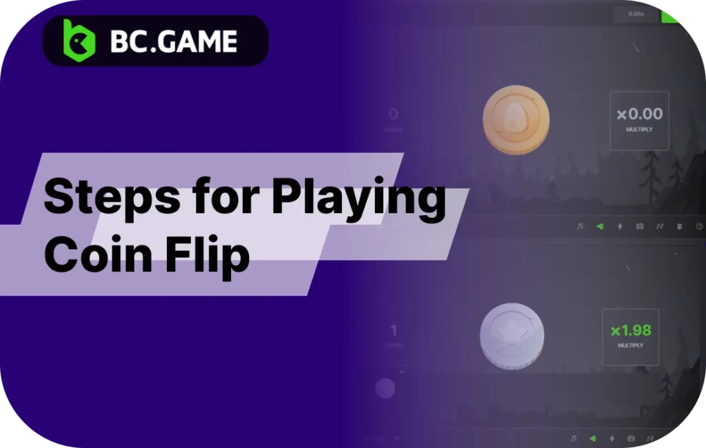 Coin Flip steps for playing at BC Game