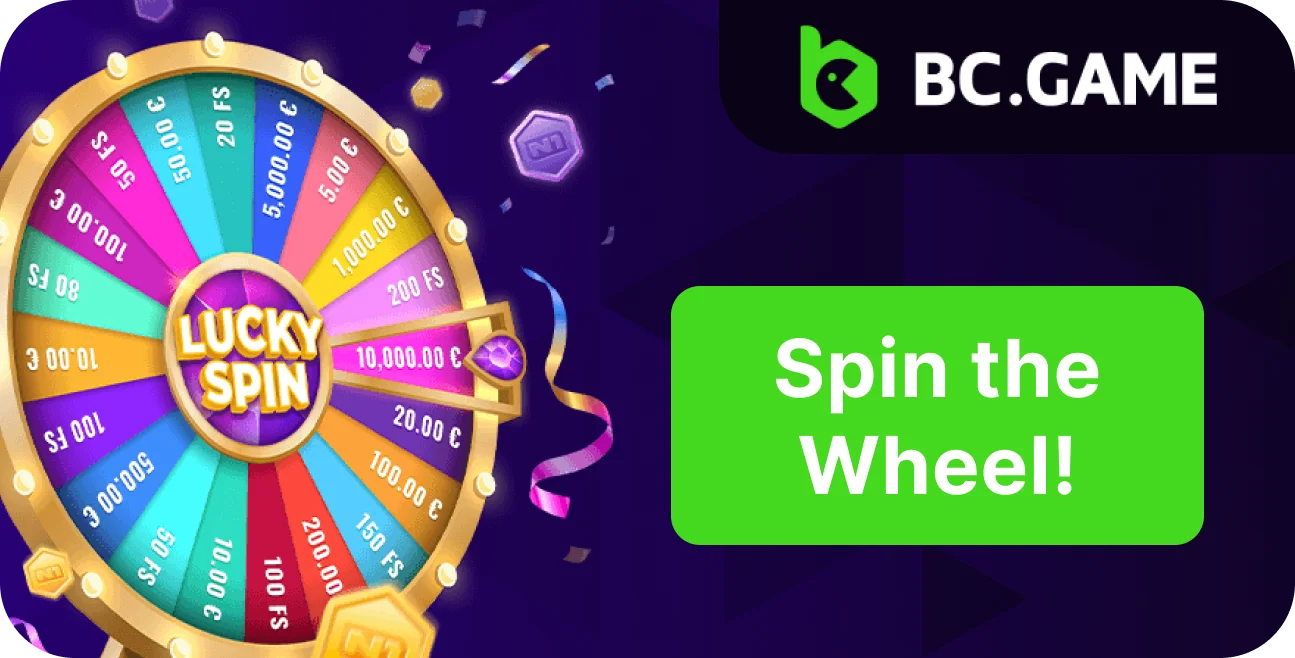 BC Game Free spin bonus for new and experienced players.