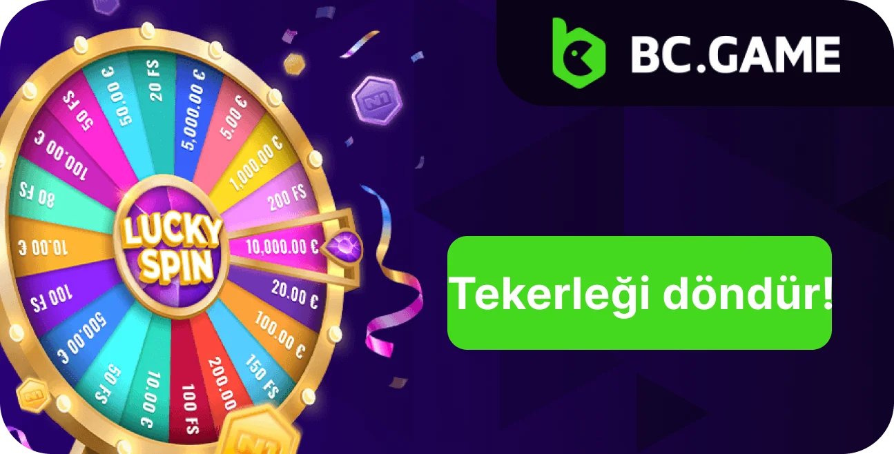 BC Game Yeni ve deneyimli oyuncular için ücretsiz döndürme bonusu.